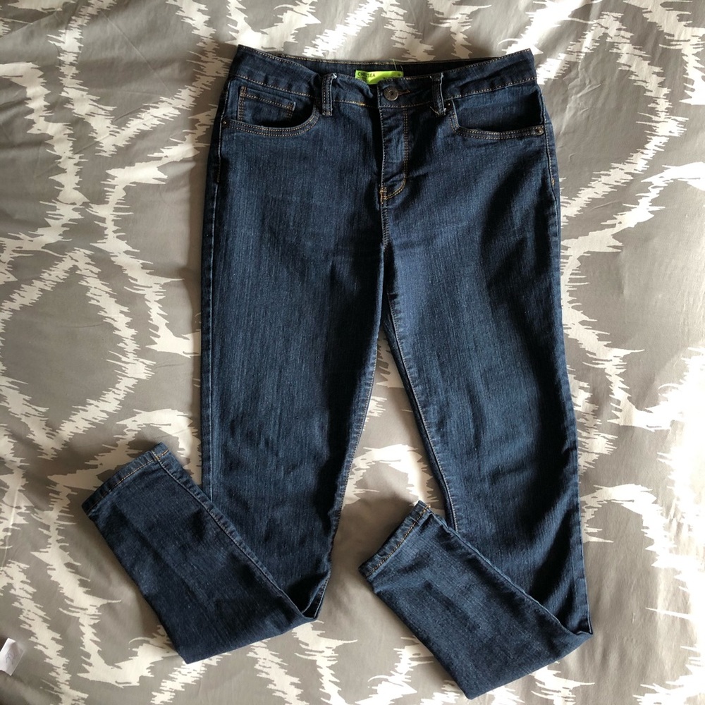 Chelsea Midrise Skinny Stretch Jeans, Size 13 Tall